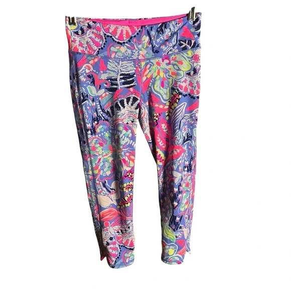 Lilly Pulitzer Luxletic UPF 50+ Multi Fantasy Garden Weekender Crop Pants Size S - Picture 1 of 10